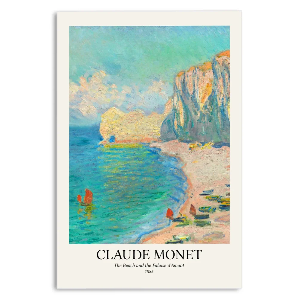 Claude Monet Poster The Beach And The Falaise D Amont Animaginis